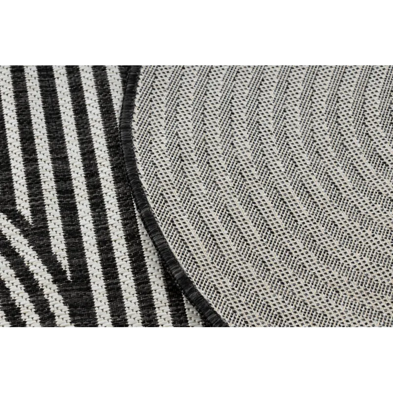 Teppich ORGANIC 1835 Sisal geometrisch Creme / Schwarz - natürlich, modern unregelmäßige Form