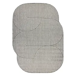 Teppich ORGANIC 1835 Sisal Geometrisch Creme / Grau - natürlich, modern unregelmäßige Form