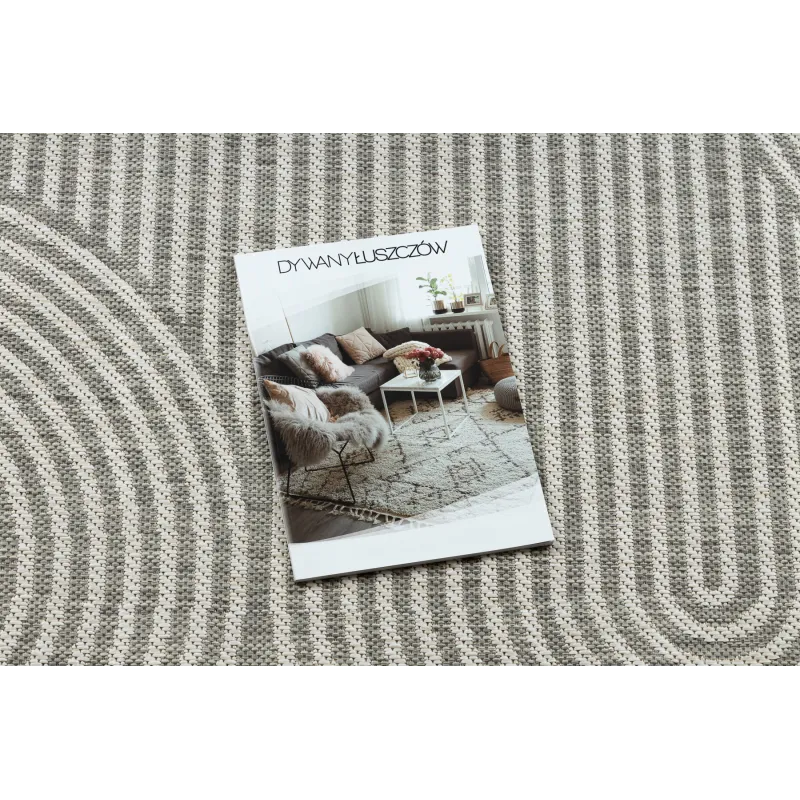 Teppich ORGANIC 1835 Sisal Geometrisch Creme / Grau - natürlich, modern unregelmäßige Form