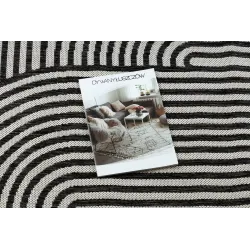 Teppich ORGANIC 2131 Sisal Geometrisch Creme / Schwarz - natürlich, modern unregelmäßige Form