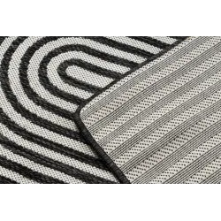Teppich ORGANIC 2131 Sisal Geometrisch Creme / Schwarz - natürlich, modern unregelmäßige Form