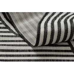 Teppich ORGANIC 2131 Sisal Geometrisch Creme / Schwarz - natürlich, modern unregelmäßige Form