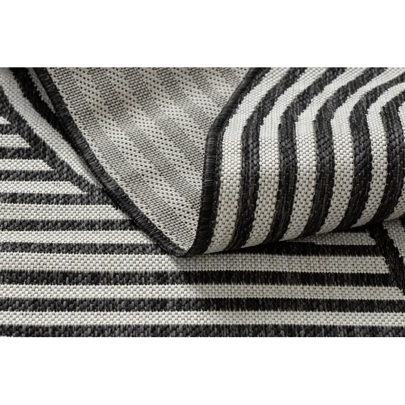 Teppich ORGANIC 2131 Sisal Geometrisch Creme / Schwarz - natürlich, modern unregelmäßige Form