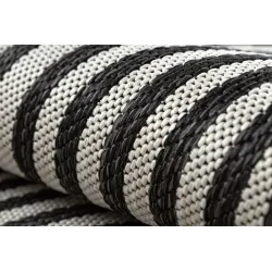 Teppich ORGANIC 2131 Sisal Geometrisch Creme / Schwarz - natürlich, modern unregelmäßige Form