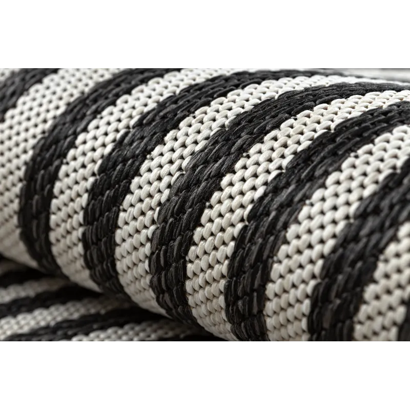 Teppich ORGANIC 2131 Sisal Geometrisch Creme / Schwarz - natürlich, modern unregelmäßige Form
