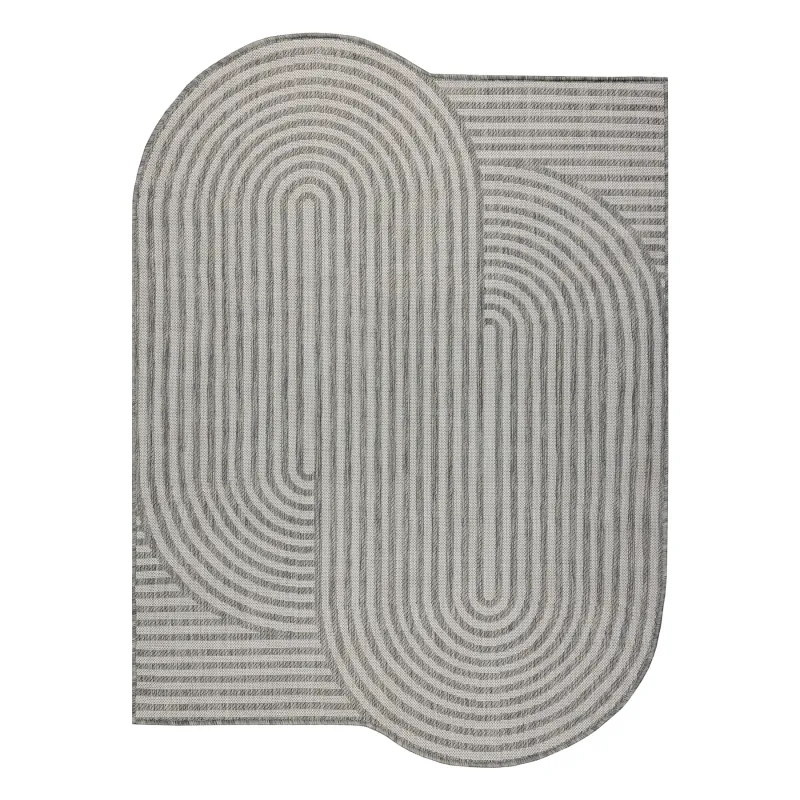Teppich ORGANIC 2131 Sisal Geometrisch Creme / Grau - natürlich, modern unregelmäßige Form