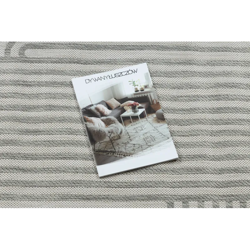 Teppich ORGANIC 2131 Sisal Geometrisch Creme / Grau - natürlich, modern unregelmäßige Form