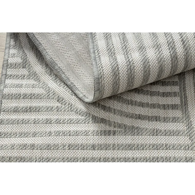 Teppich ORGANIC 2131 Sisal Geometrisch Creme / Grau - natürlich, modern unregelmäßige Form