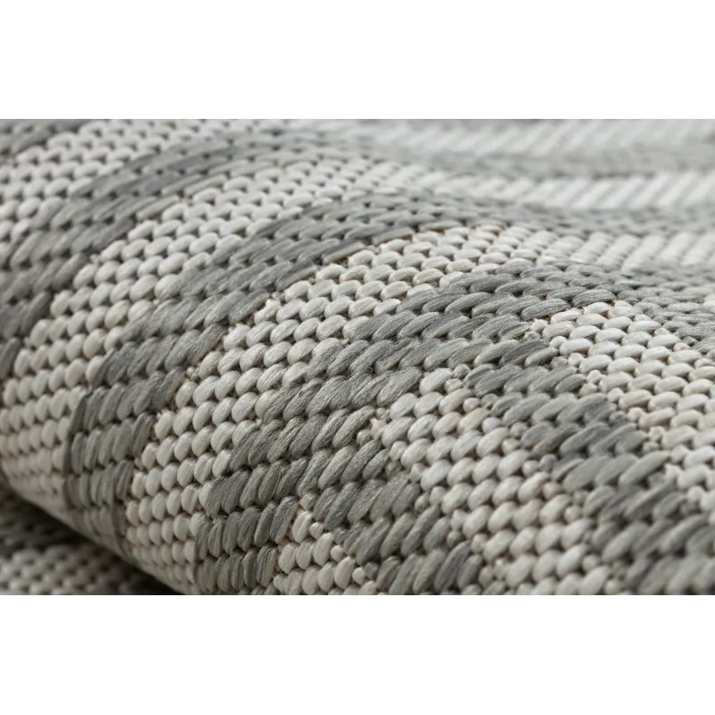 Teppich ORGANIC 2131 Sisal Geometrisch Creme / Grau - natürlich, modern unregelmäßige Form