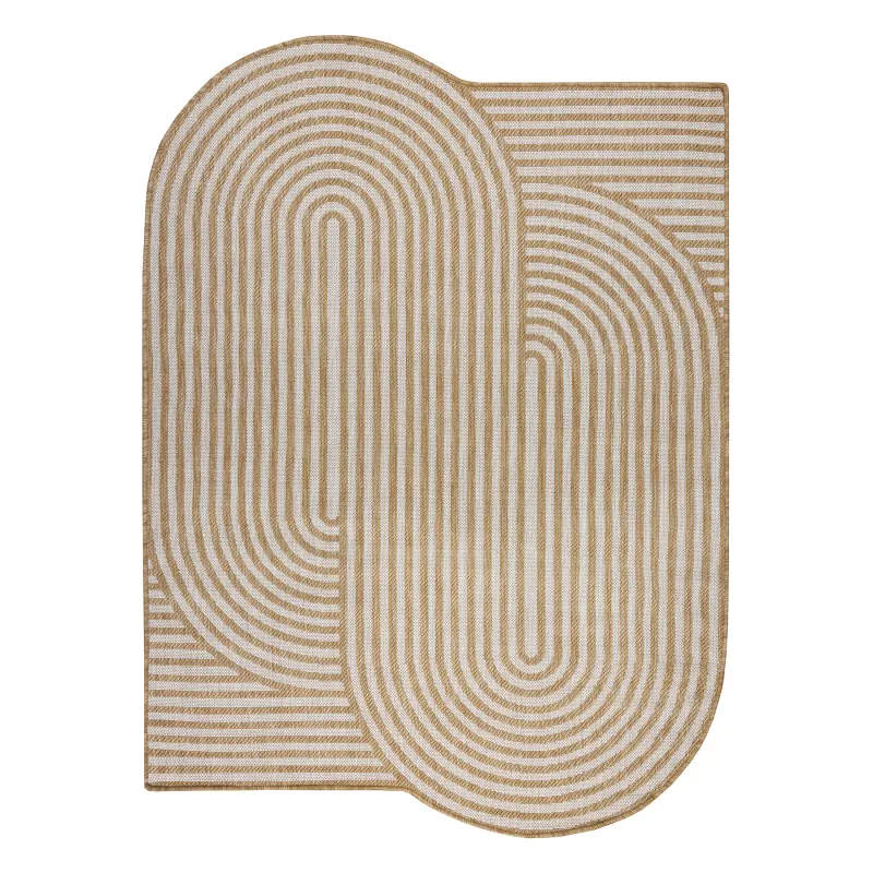 Teppich ORGANIC 2131 Sisal Geometrisch Creme / Natur - moderner unregelmäßiger Schnitt