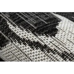 Teppich ORGANIC 2735 Sisal Blumen Creme / Schwarz - natürlich, modern unregelmäßige Form