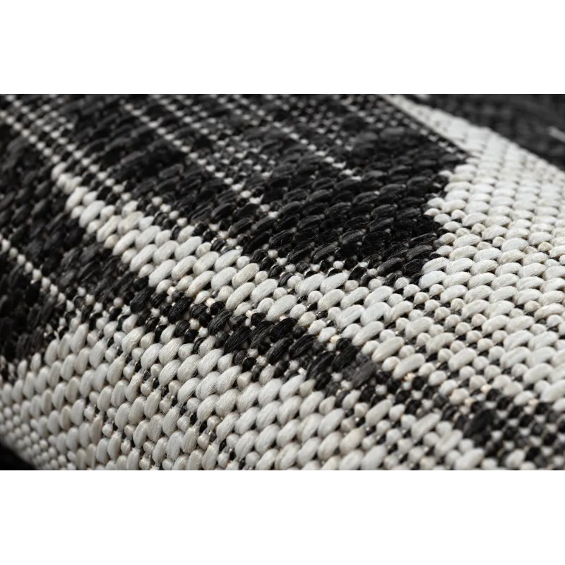 Teppich ORGANIC 2735 Sisal Blumen Creme / Schwarz - natürlich, modern unregelmäßige Form