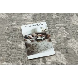 Teppich ORGANIC 2735 Sisal Blüten Creme / Grau - natürlich, modern unregelmäßige Form
