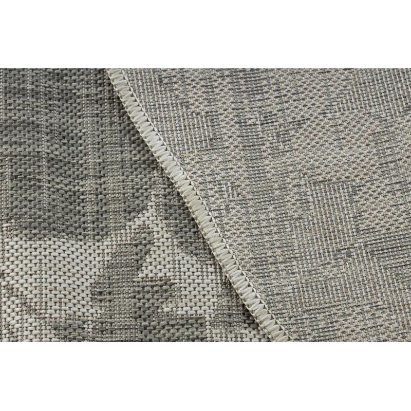 Teppich ORGANIC 2735 Sisal Blüten Creme / Grau - natürlich, modern unregelmäßige Form