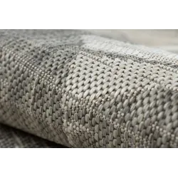 Teppich ORGANIC 2735 Sisal Blüten Creme / Grau - natürlich, modern unregelmäßige Form