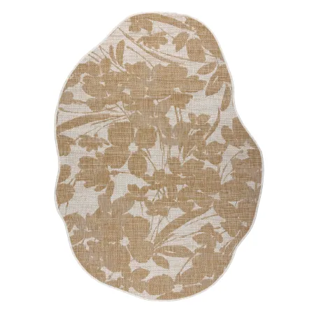 Teppich ORGANIC 2735 Sisal Blüten Creme / natürlich - modern unregelmäßige Form