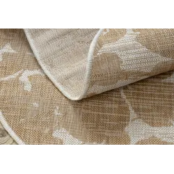 Teppich ORGANIC 2735 Sisal Blüten Creme / natürlich - modern unregelmäßige Form