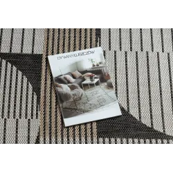 Teppich ORGANIC 2769 Sisal Geometrisch Creme / Schwarz - natürlich, modern unregelmäßige Form