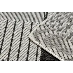Teppich ORGANIC 2769 Sisal Geometrisch Creme / Schwarz - natürlich, modern unregelmäßige Form