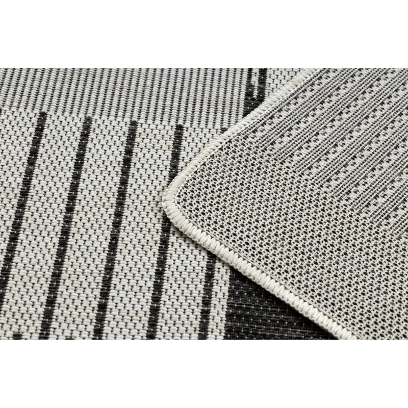 Teppich ORGANIC 2769 Sisal Geometrisch Creme / Schwarz - natürlich, modern unregelmäßige Form