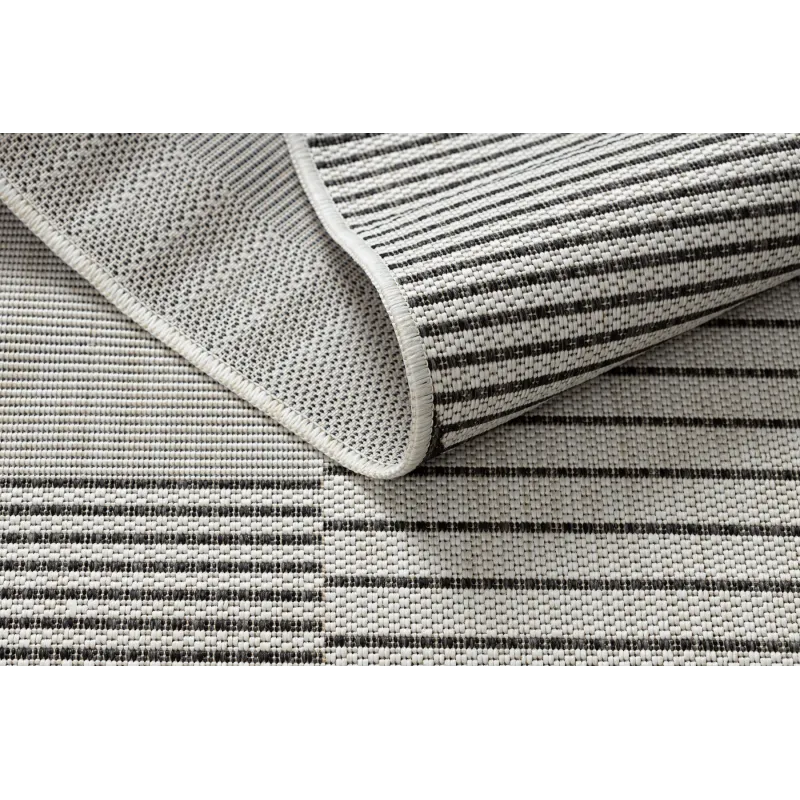 Teppich ORGANIC 2769 Sisal Geometrisch Creme / Schwarz - natürlich, modern unregelmäßige Form