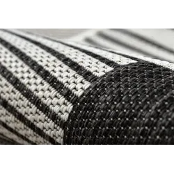 Teppich ORGANIC 2769 Sisal Geometrisch Creme / Schwarz - natürlich, modern unregelmäßige Form