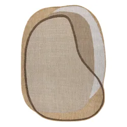 Teppich ORGANIC Sisal Stein Natur / Creme - modern unregelmäßige Form