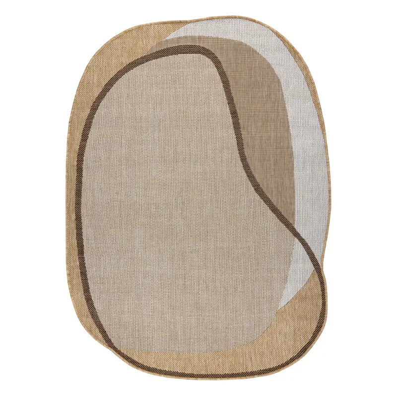 Teppich ORGANIC 2123 Sisal Stein Natur / Creme - modern unregelmäßige Form