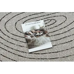 Teppich ORGANIC 2743 Sisal Baumstamm, Baumring Creme / Schwarz - natürlich, modern unregelmäßige Form