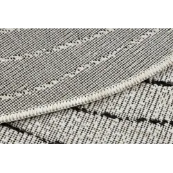 Teppich ORGANIC 2743 Sisal Baumstamm, Baumring Creme / Schwarz - natürlich, modern unregelmäßige Form