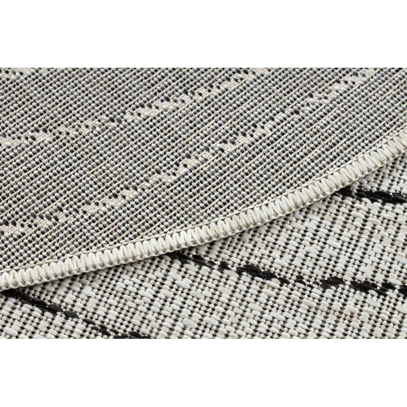 Teppich ORGANIC 2743 Sisal Baumstamm, Baumring Creme / Schwarz - natürlich, modern unregelmäßige Form