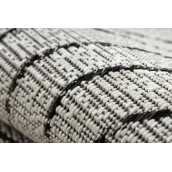 Teppich ORGANIC 2743 Sisal Baumstamm, Baumring Creme / Schwarz - natürlich, modern unregelmäßige Form