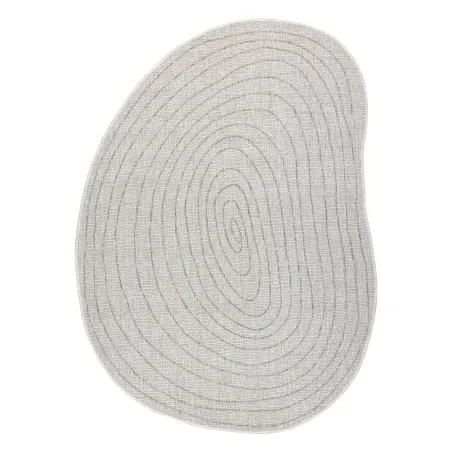 Teppich ORGANIC 2743 Sisal Baumstamm, Baumring Creme / Grau - natürlich, modern unregelmäßige Form