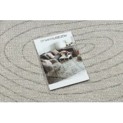 Teppich ORGANIC 2743 Sisal Baumstamm, Baumring Creme / Grau - natürlich, modern unregelmäßige Form