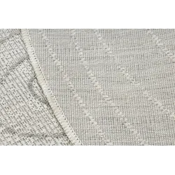 Teppich ORGANIC 2743 Sisal Baumstamm, Baumring Creme / Grau - natürlich, modern unregelmäßige Form