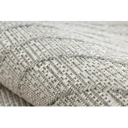 Teppich ORGANIC 2743 Sisal Baumstamm, Baumring Creme / Grau - natürlich, modern unregelmäßige Form