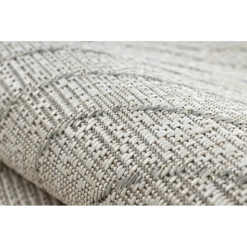 Teppich ORGANIC 2743 Sisal Baumstamm, Baumring Creme / Grau - natürlich, modern unregelmäßige Form
