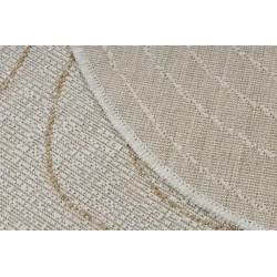 Teppich ORGANIC 2743 Sisal Baumstamm, Baumring Creme / Natur - modern unregelmäßige Form