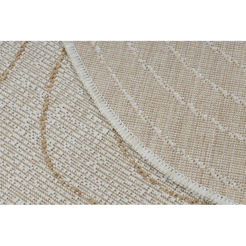 Teppich ORGANIC 2743 Sisal Baumstamm, Baumring Creme / Natur - modern unregelmäßige Form