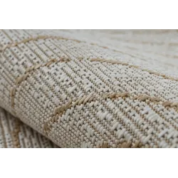 Teppich ORGANIC 2743 Sisal Baumstamm, Baumring Creme / Natur - modern unregelmäßige Form