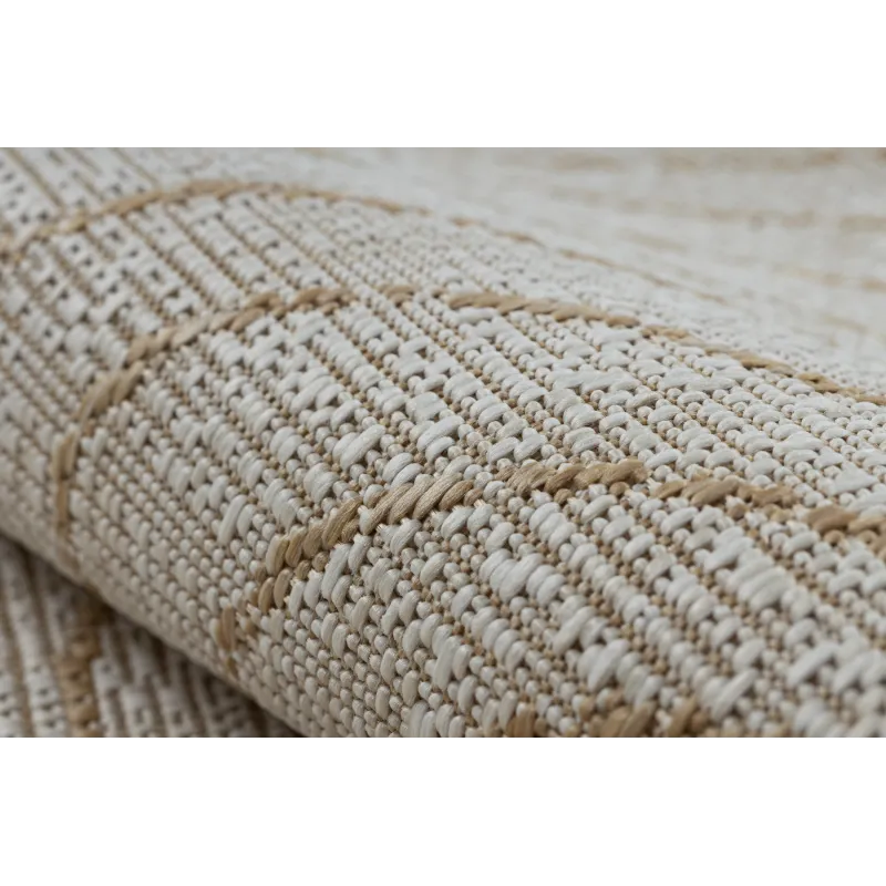 Teppich ORGANIC 2743 Sisal Baumstamm, Baumring Creme / Natur - modern unregelmäßige Form