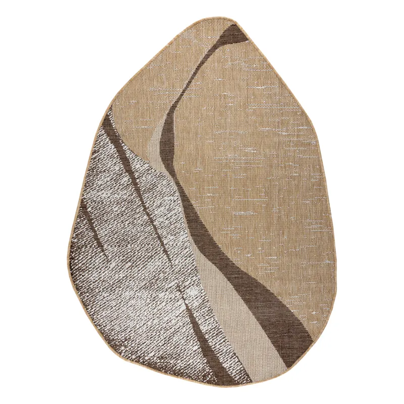 Teppich ORGANIC 2739 Sisal Stein natürlich / creme - modernes unregelmäßiges Format