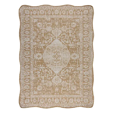 Teppich ORGANIC 2762 Sisal Ornament, Rahmen natürlich / creme - modernes unregelmäßiges Format