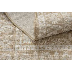 Teppich ORGANIC 2762 Sisal Ornament, Rahmen natürlich / creme - modernes unregelmäßiges Format