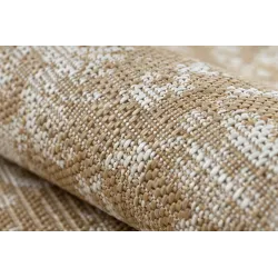 Teppich ORGANIC 2762 Sisal Ornament, Rahmen natürlich / creme - modernes unregelmäßiges Format