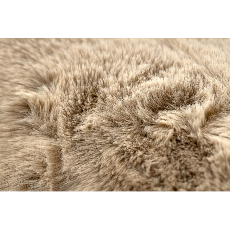 Teppich BUNNY Macchiato dunkles Beige KANINCHENFELLIMITAT