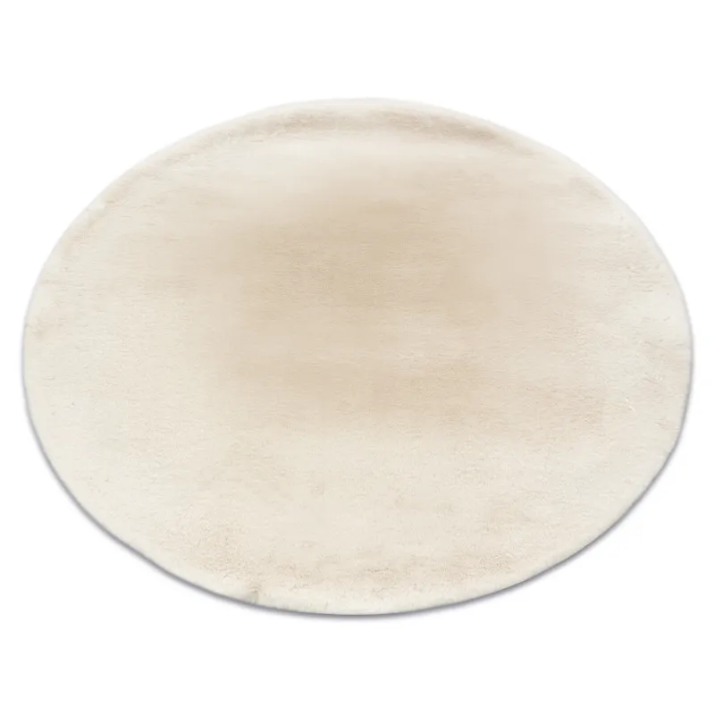 Teppich BUNNY Kreis Elfenbein KANINCHENFELLIMITAT