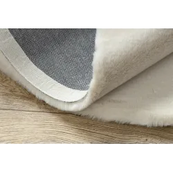Teppich BUNNY Kreis Elfenbein KANINCHENFELLIMITAT