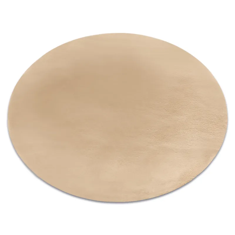 Teppich BUNNY Kreis Macchiato dunkles Beige KANINCHENFELL-IMITAT