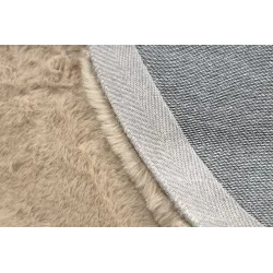 Teppich BUNNY Kreis Macchiato dunkles Beige KANINCHENFELL-IMITAT